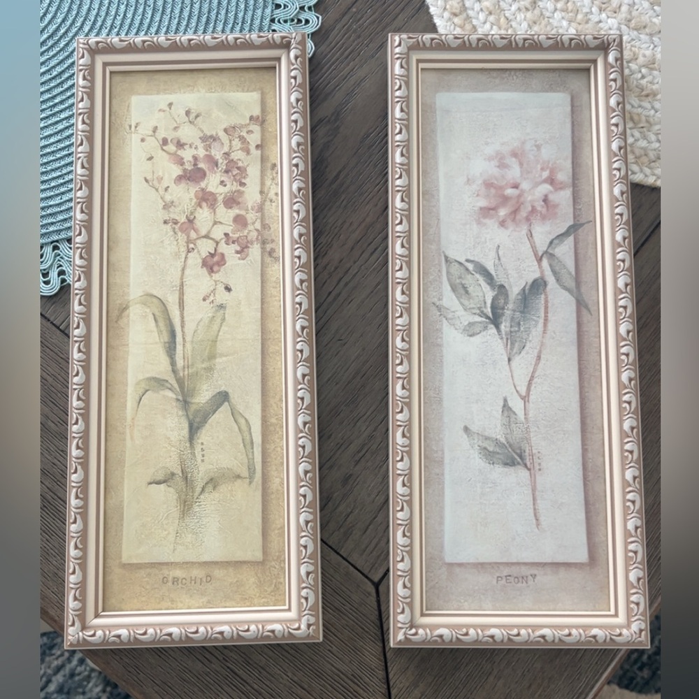 Sonoma Botanical Floral Picture Frame Set - Cream and Pink
